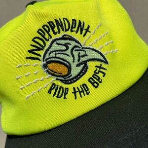 Independent Trucks Tony Hawk Logo Ride The Best Neon Yellow Snapback Hat